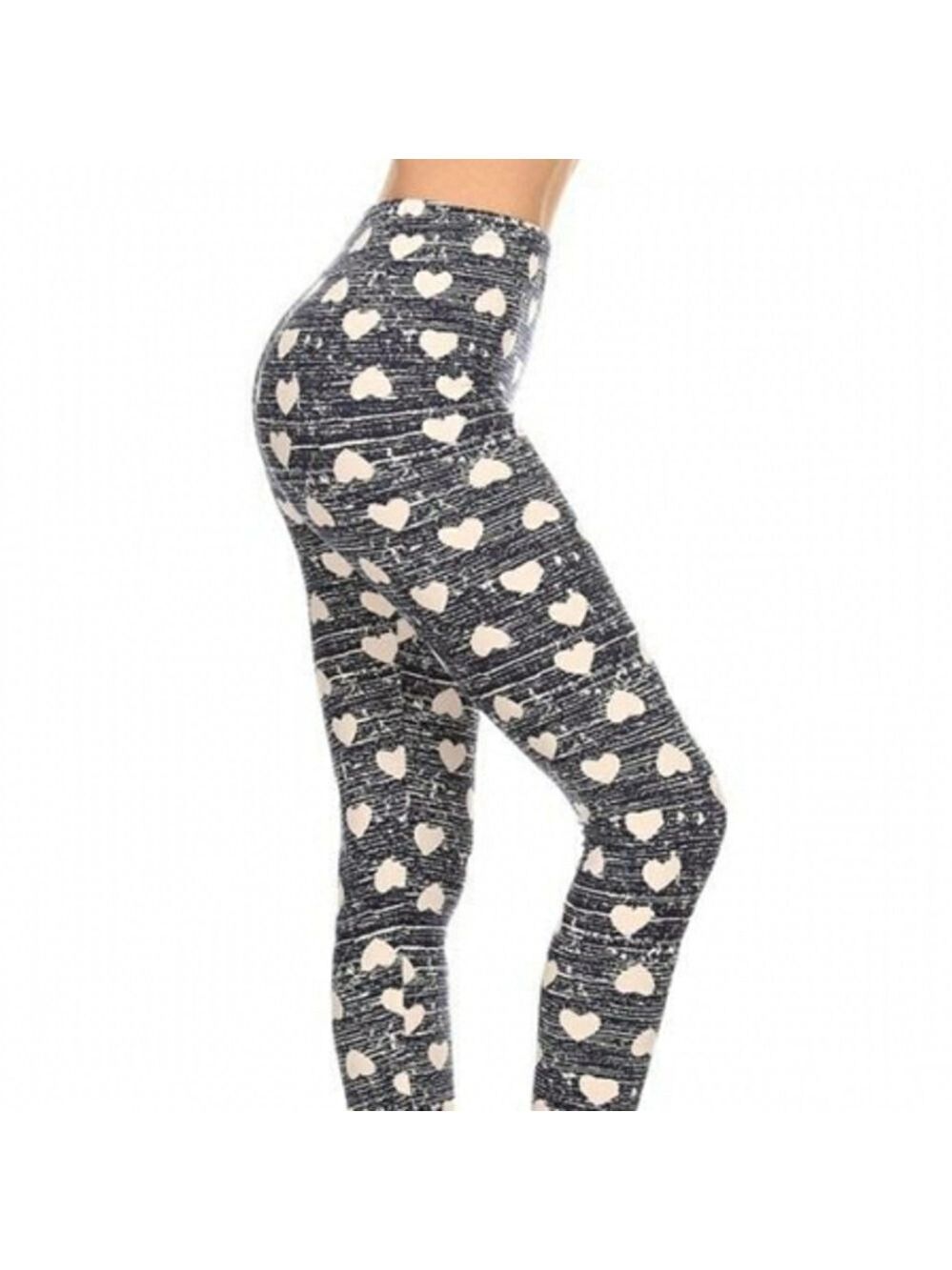 LEGGINGS DEPOT Blue & White Heart Print Full Length Leggings Size 18 NWT